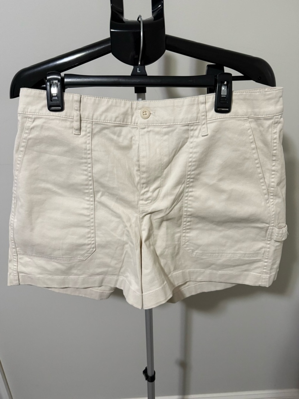 J Crew Women’s Size 14 Khaki Utility Shorts Carpenter Chino Stretch Casual
